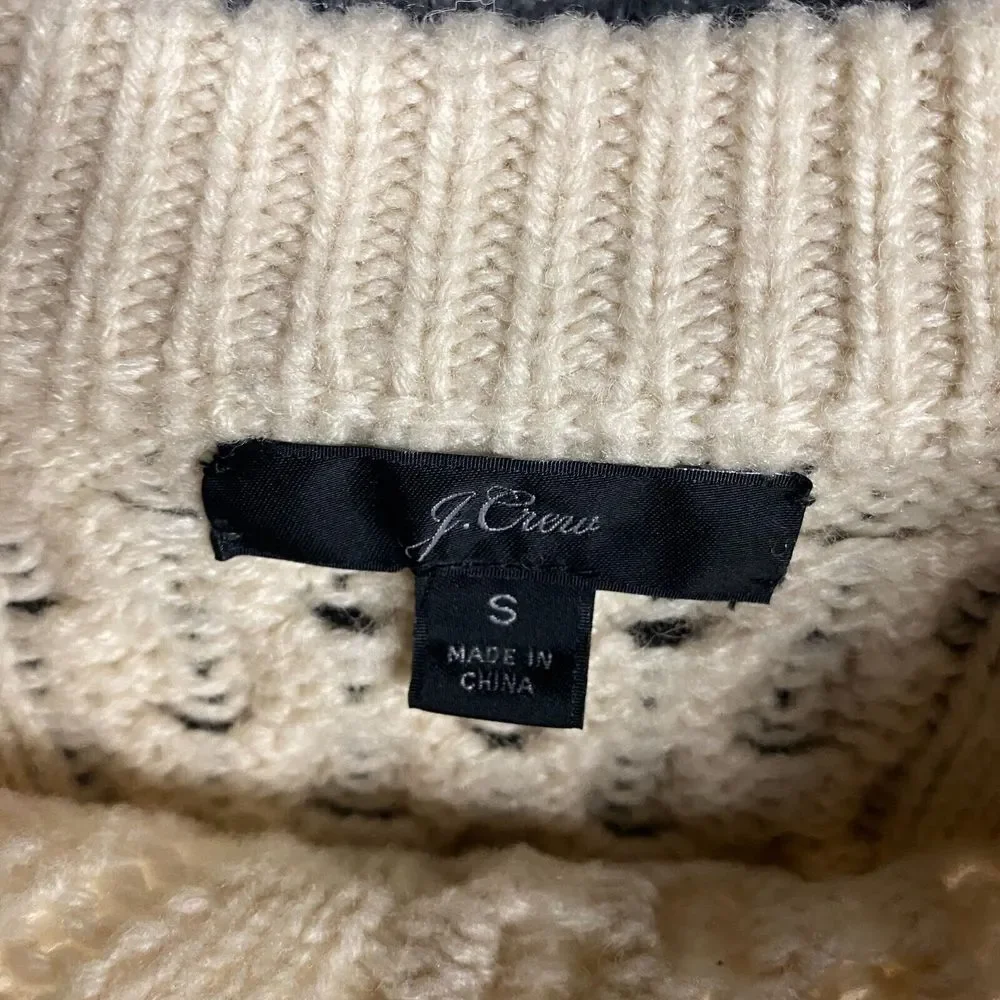 J Crew Sweater Women's Small Nylon Lambs Wool Pullover Knit Beige‎ S
